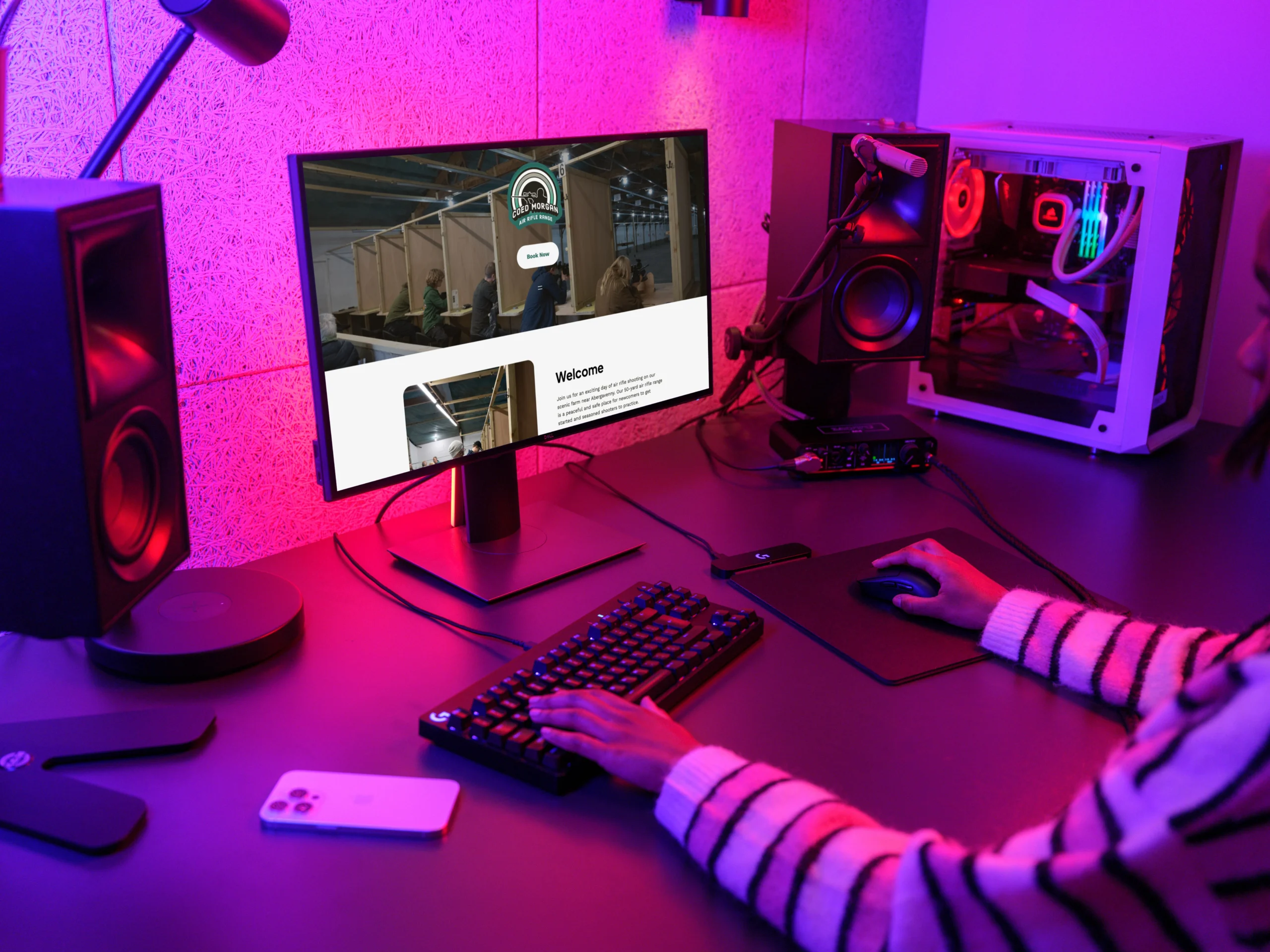 The Coed Morgan Air Rifle Range website displayed on a laptop